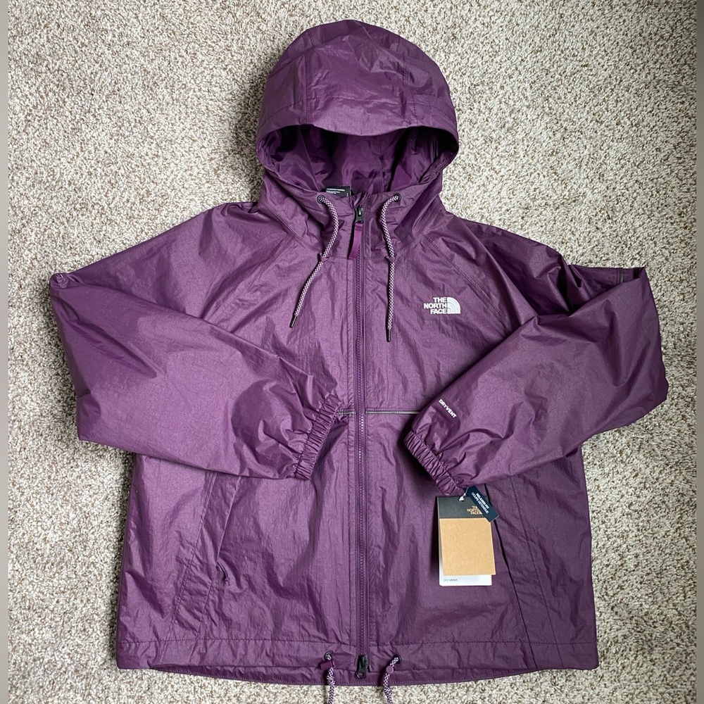 NWT Women’s The North Face Antora Rain Jacket Hoodie Black Currant